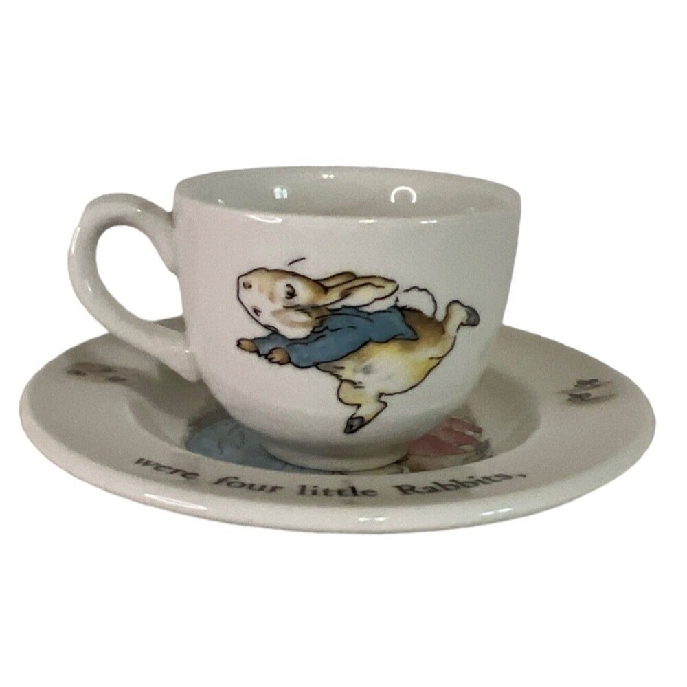 Vintage 1964 Wedgwood Peter Rabbit Miniature Cup & Saucer Beatrix Potter England